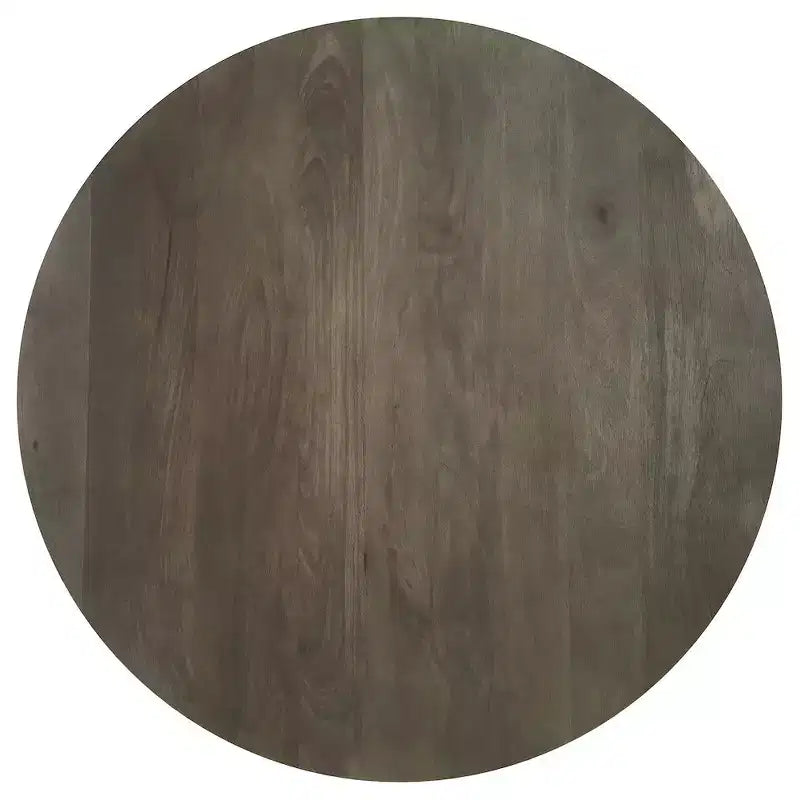 Table basse ronde de 38 po en manguier massif avec piédestal