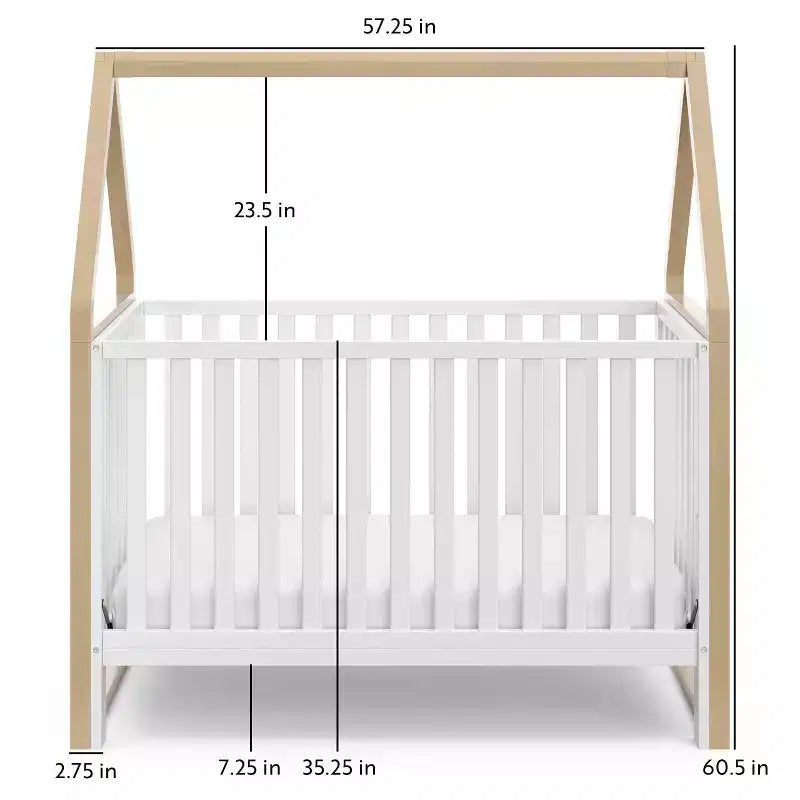 Lit de bébé convertible 6-en-1 avec auvent détachable pour aire de jeu - Blanc