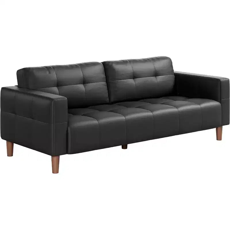 Canapé 3 places en similicuir de 210 cm avec assise profonde et coussins à ressorts