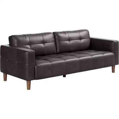 Canapé 3 places en similicuir de 210 cm avec assise profonde et coussins à ressorts